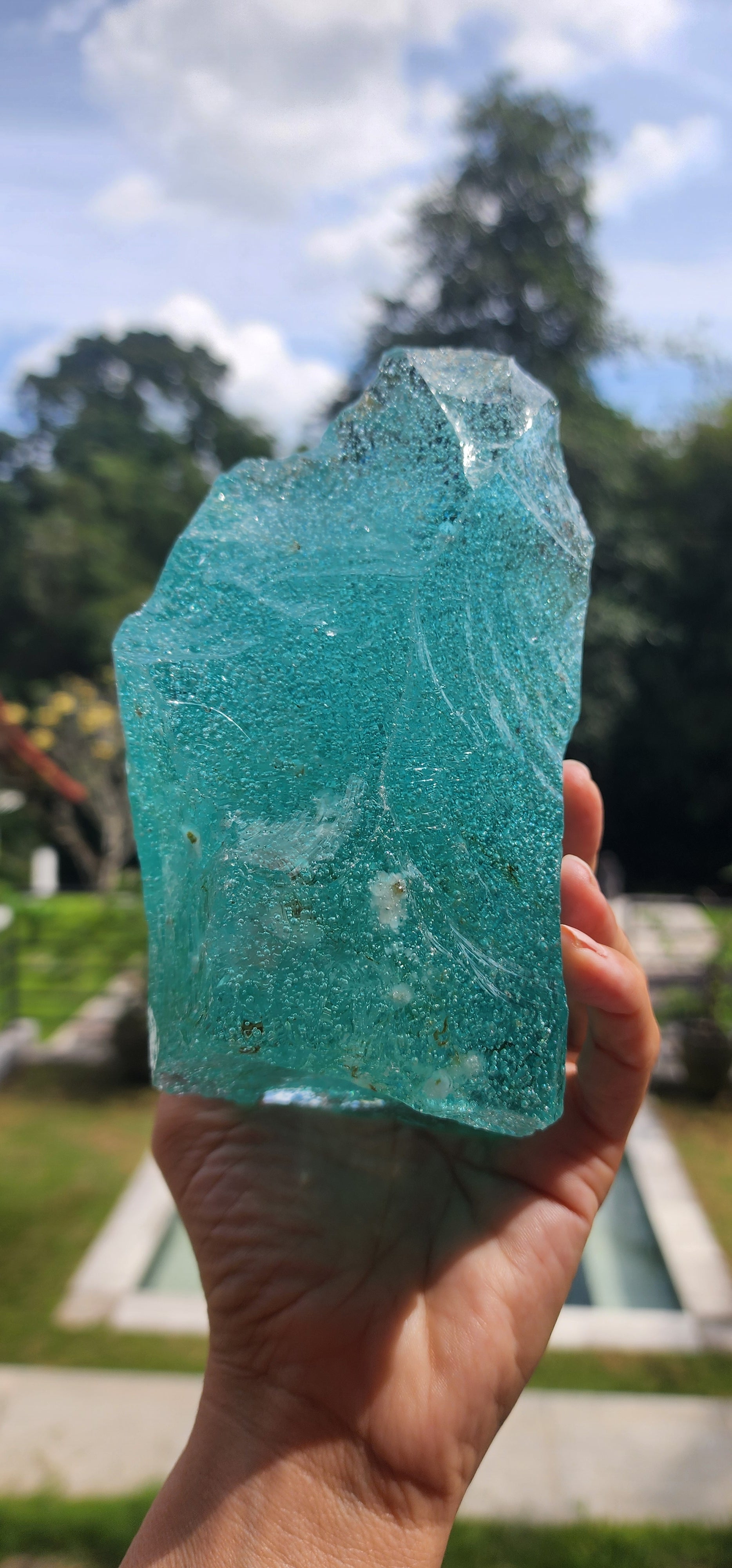 Embody Your Dreams Sky Bubble Blue with Crystals Inside
