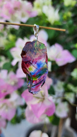 Darker Pink Raw Andara Pendant