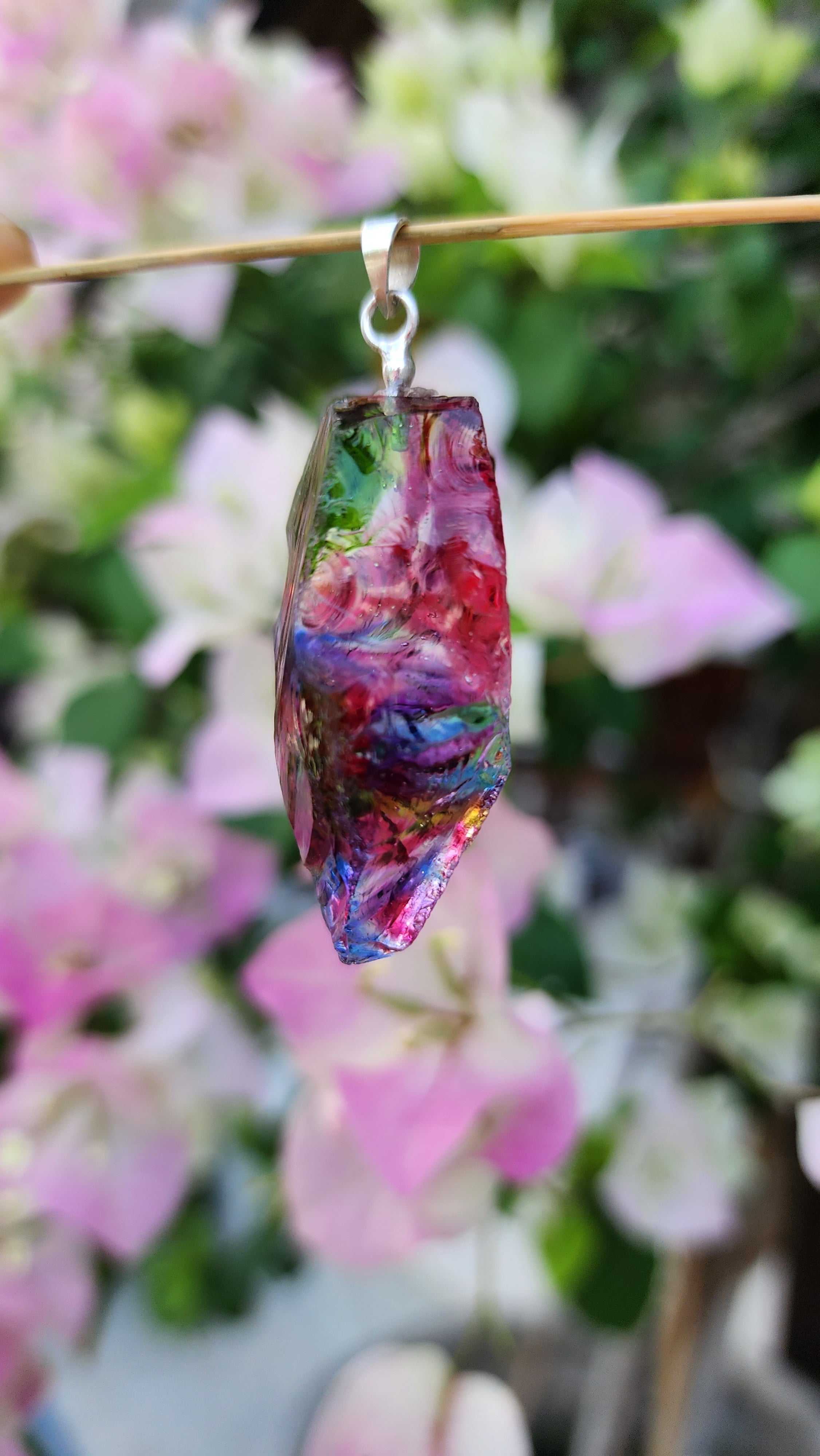 Darker Pink Raw Andara Pendant