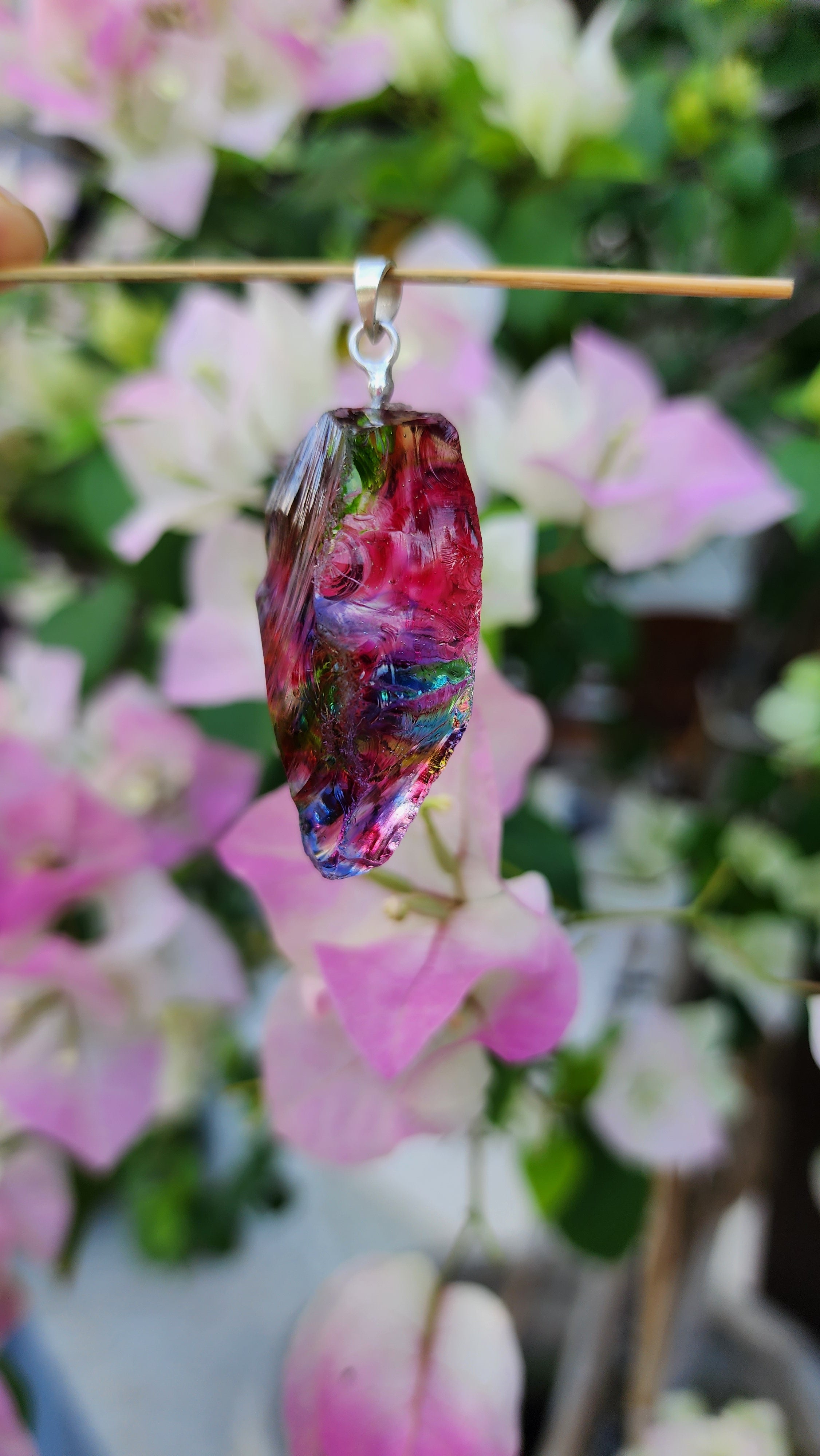 Darker Pink Raw Andara Pendant