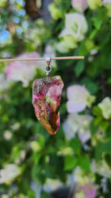 Rainbow Clear Red Green Pink Raw Andara Pendant