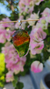 Rainbow Green Orange Red Andara Raw Pendant