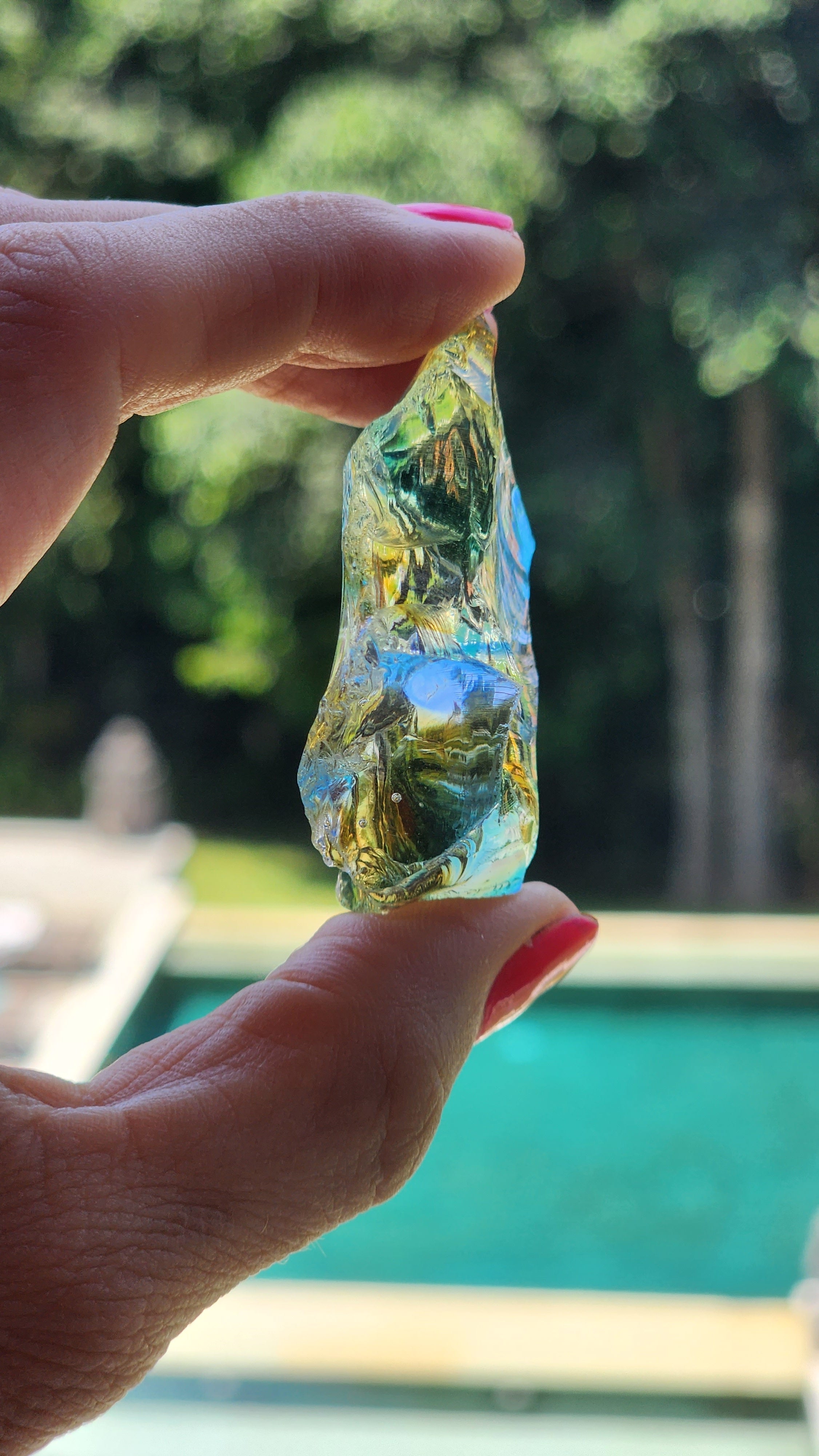 Rainbow Yellow Clear Blue Green Purple Andara Altar Piece