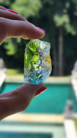 Rare Rainbow Green Turqois Clear Yellow Andara Altar Piece