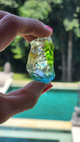 Rare Rainbow Green Turqois Clear Yellow Andara Altar Piece