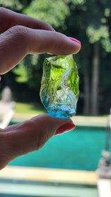 Rare Rainbow Green Turqois Clear Yellow Andara Altar Piece