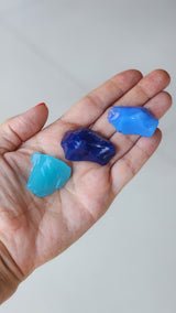 Rare Trio Opaque Baby Blue Light and Dark Purple Andara Altar Piece