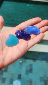 Rare Trio Opaque Baby Blue Light and Dark Purple Andara Altar Piece